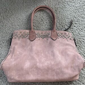 Urban Expressions Blush Tote with Silver Studs and Rhinestones